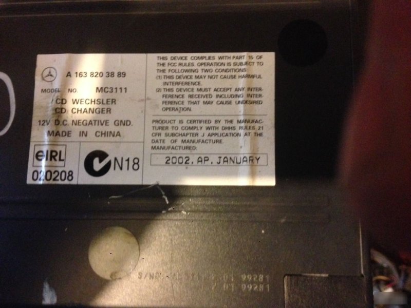 CD-Чейнджер Mercedes-Benz M-Class W163
